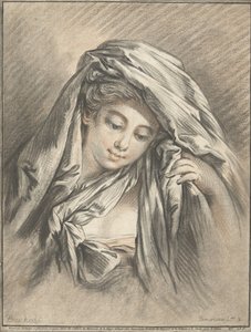 Tête de femme avec un drap autour de la tête