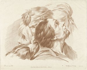 Étude de têtes et tête de chien - Gilles Demarteau