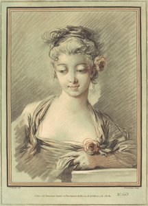 Jeune femme avec une rose, vers 1776