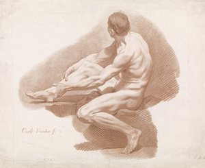 Homme nu assis