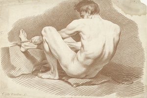 Homme nu assis avec une corde