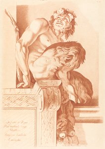Satyre - Gilles Demarteau the Elder after René Michel Slodtz after Annibale Carracci