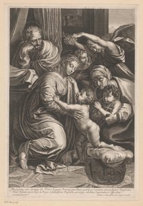 Sainte Famille avec Élisabeth, Jean-Baptiste et des anges - Gilles Rousselet
