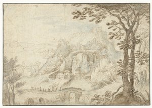 Paysage montagneux avec une rivière - Gilles van Coninxloo (II)