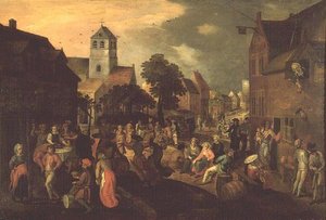 La fête du village - Gillis (attr. to) Mostaert