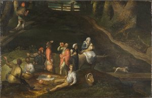 Paysage avec la Sainte Famille - Gillis Mostaert
