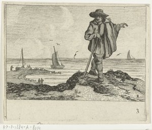 Paysage de dunes avec un promeneur - Gillis van Scheyndel (I)