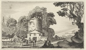 Paysage avec une tour (Twaalf landschappen met figuren) - Gillis van Scheyndel (I)
