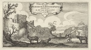 Page de titre de douze paysages avec figures
