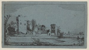Champs avant ruines transformés en fermes, extrait de Douze paysages avec figures - Gillis van Scheyndel