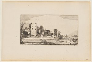 Champs avant ruines transformés en fermes, extrait de Douze paysages avec figures