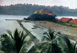 Port Blair, capitale des îles Andaman et Nicobar, océan Indien, vers 1890 - Gillot