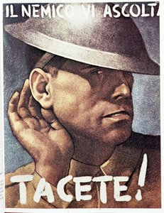 Tacete, il nemico vi ascolta - Affiche de propagande italienne, v.1942 Illustration de Gino Boccasile (1901-1952) - Gino Boccasile