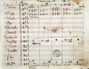 Première page avec autographe de la partition pour l
