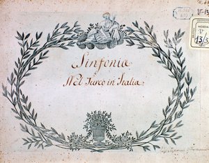 Page de partition musicale de la symphonie de Le turc en Italie par Gioacchino Rossini - Gioachino Rossini