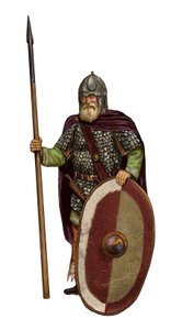 Barbare : guerrier ostrogoth (soldat ostrogoth, confédération tribale germanique)