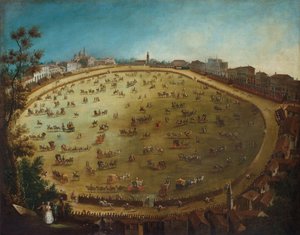 Courses de chevaux au Prato della Valle à Padoue, milieu du 18e siècle - Giorgio Fossati