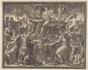 Apollon et les Muses sur le mont Parnasse - Giorgio Ghisi