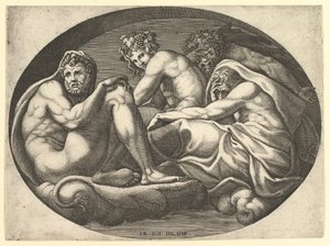 Hercule, Bacchus, Pan et Saturne, d