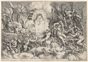 La Mort de Procris, c. 1540 - Giorgio Ghisi