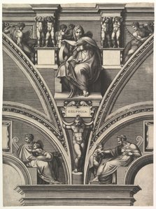 La Sibylle de Delphes, de la série des Prophètes et Sibylles de la Chapelle Sixtine, 1570-75 - Giorgio Ghisi
