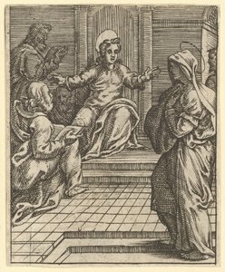 La Vierge des Douleurs : Christ disputant avec les docteurs, une des neuf compagnies environnantes, avant 1575 - Giorgio Ghisi