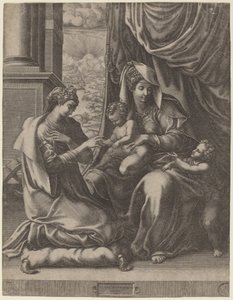 Le Mariage Mystique de Sainte Catherine - Giorgio Ghisi after Francesco Primaticcio