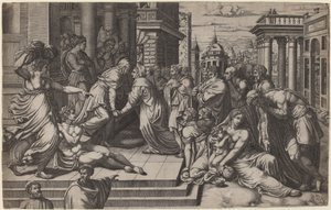 La Visitation - Giorgio Ghisi after Francesco Salviati