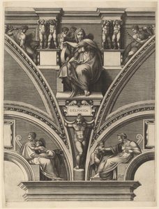 La Sibylle de Delphes - Giorgio Ghisi after Michelangelo