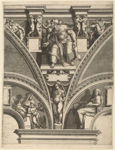 Le Prophète Ézéchiel - Giorgio Ghisi after Michelangelo
