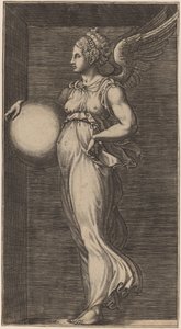 Figure allégorique tenant une sphère - Giorgio Ghisi possibly after Giulio Romano