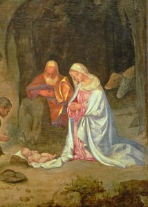 Adoration des bergers, détail de la Sainte Famille, vers 1510 (détail) - Giorgio Giorgione