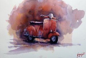 Scooter rouge classique
