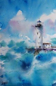 Un phare au milieu des vagues - Giorgio Gosti