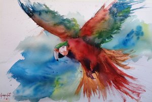 Un ara aux couleurs éclatantes en plein vol - Giorgio Gosti