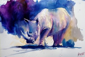 Rhinocéros violet éclatant - Giorgio Gosti