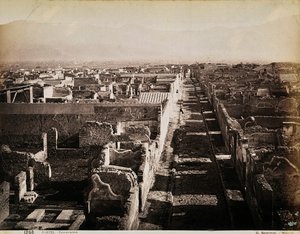 Vue aérienne du site archéologique de Pompéi