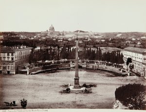 Vue de la Piazza del Popolo depuis le Pincio (ou colline Pinciano), Rome - Giorgio Sommer