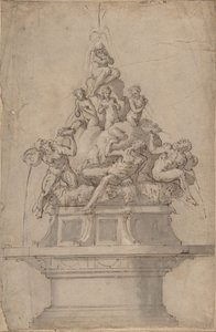 Conception pour une fontaine avec dieux-fleuves et nymphes