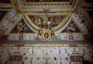 Détail de la salle de Lorenzo il Magnifico représentant la bataille de Sarzana (fresque) - Giorgio Vasari
