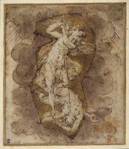Dessin pour les anges de la voûte de Saint Michel, vers 1511-74 (plume, encre et lavis)
