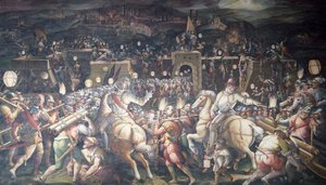 Prise du fort près du port Camollia à Sienne - Giorgio Vasari