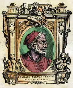 Portrait de Baldassarre Peruzzi, architecte et peintre siennois. Gravure de Les Vies par Giorgio Vasari - Giorgio Vasari