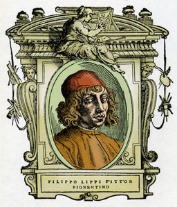 Portrait de Filippo Lippi (1406-1469) peintre florentin. Xylographie de « La vie des peintres » de Giorgio Vasari. - Giorgio Vasari