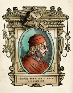 Portrait du peintre Sandro Botticelli (1445-1510) (Alessandro di Mariano di Vanni Filipepi) Gravure de 