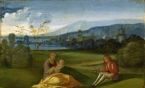 Paysage pastoral idyllique, fin du XVe siècle - Giorgione da Castelfranco