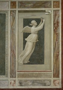 Espoir, figure féminine ailée volant vers un ange (détail) - Giotto (c.1266 1337)