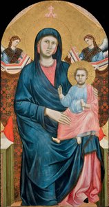 Madone et enfant en trône avec deux anges - Giotto (c.1266 1337)