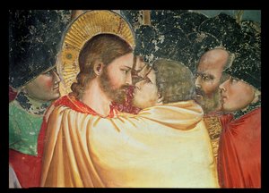 La trahison du Christ (détail du baiser), vers 1305 - Giotto di Bondone