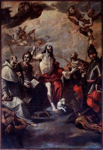 Saint Jean-Baptiste, Saint Georges, Sainte Lucie, Sainte Catherine, Saint Bernard - Giovacchino Assereto